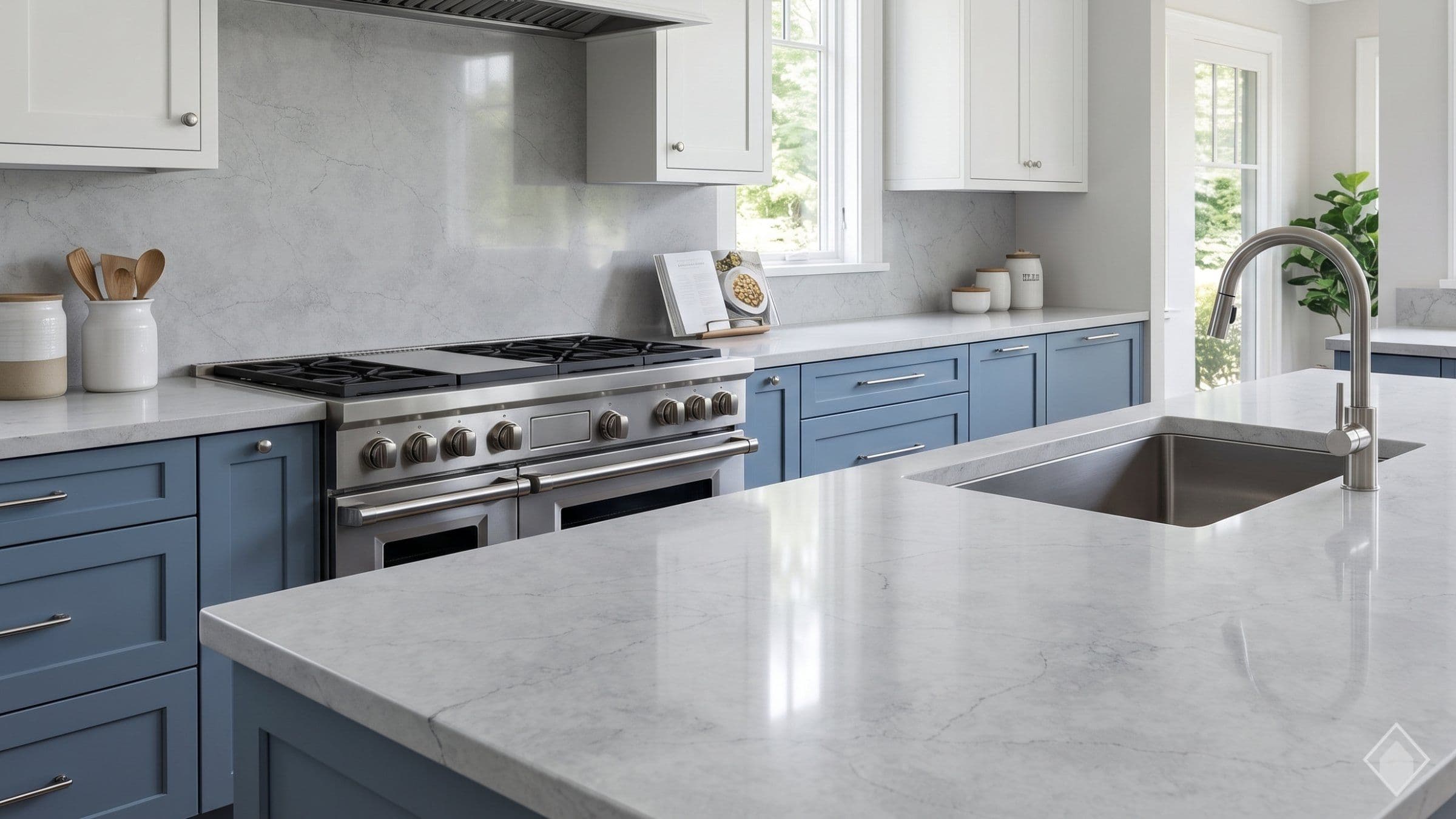 GFO Quartz Calacatta Carrara quartz slab