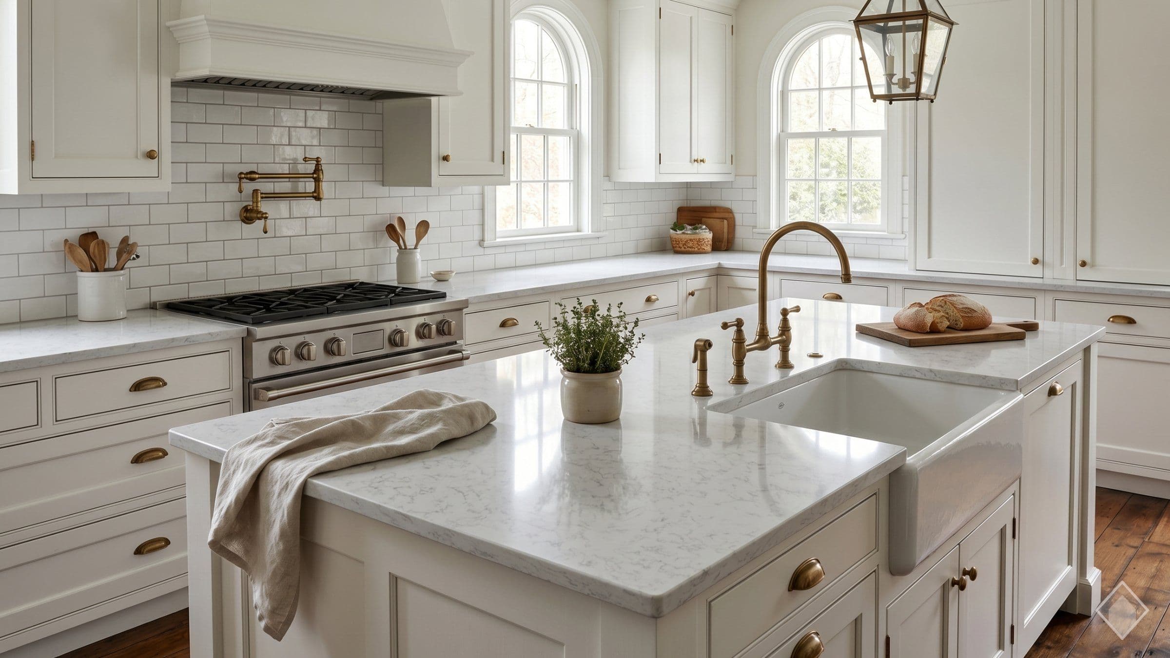 GFO Quartz Carrara Lucida quartz slab